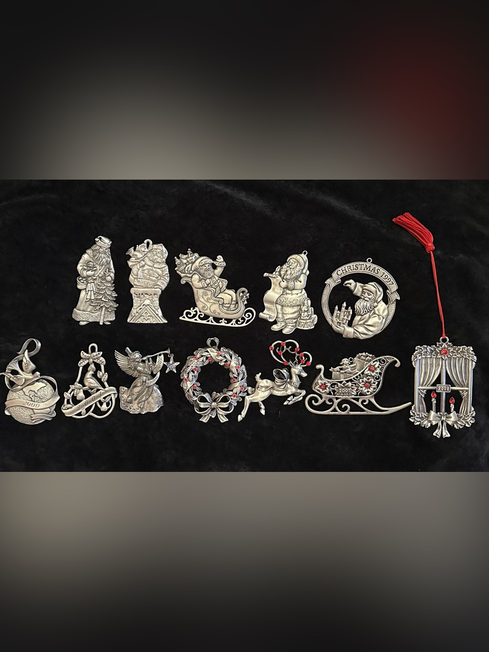 Vtg Avon Pewter Ornaments Set of 12 From The 90’s & 00’s